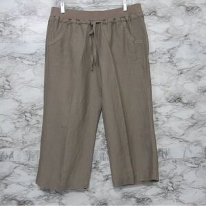 Sandro Linen Blend Crop Lagenlook Pants Size 12